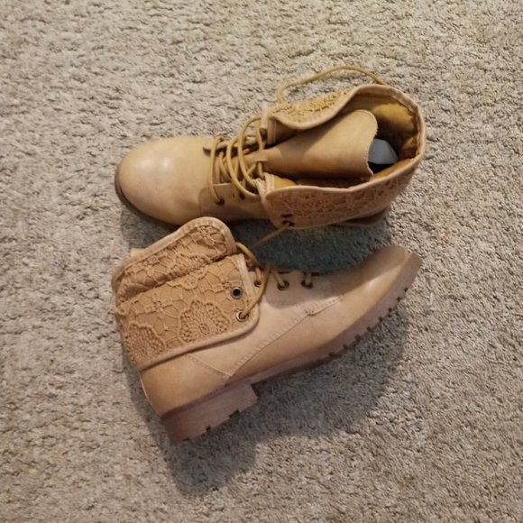 Rock & Candy Brown Laced Fold Boots 8 New in Box - Picture 1 of 4
